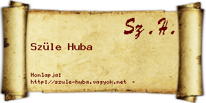 Szüle Huba névjegykártya